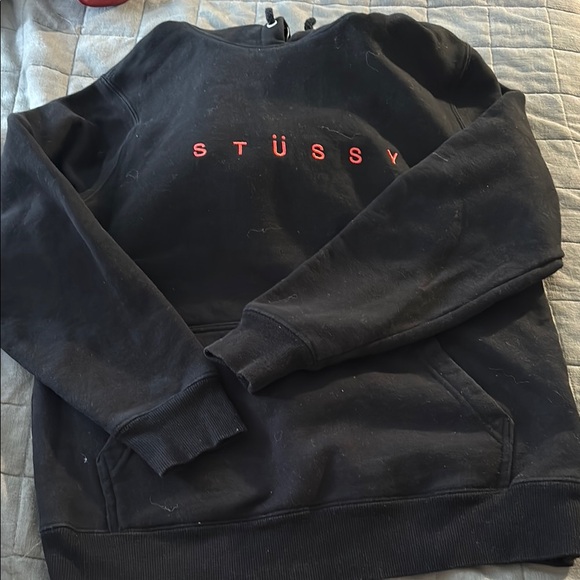 Stussy Black Sweatshirt with Red Lettering - Picture 1 of 3